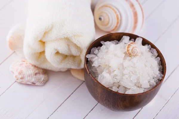 Sea salt in bowl