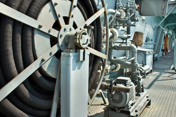 Hose and Pipe on an Aircraft Carrier