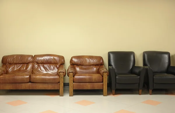 Waiting room with leather chairs