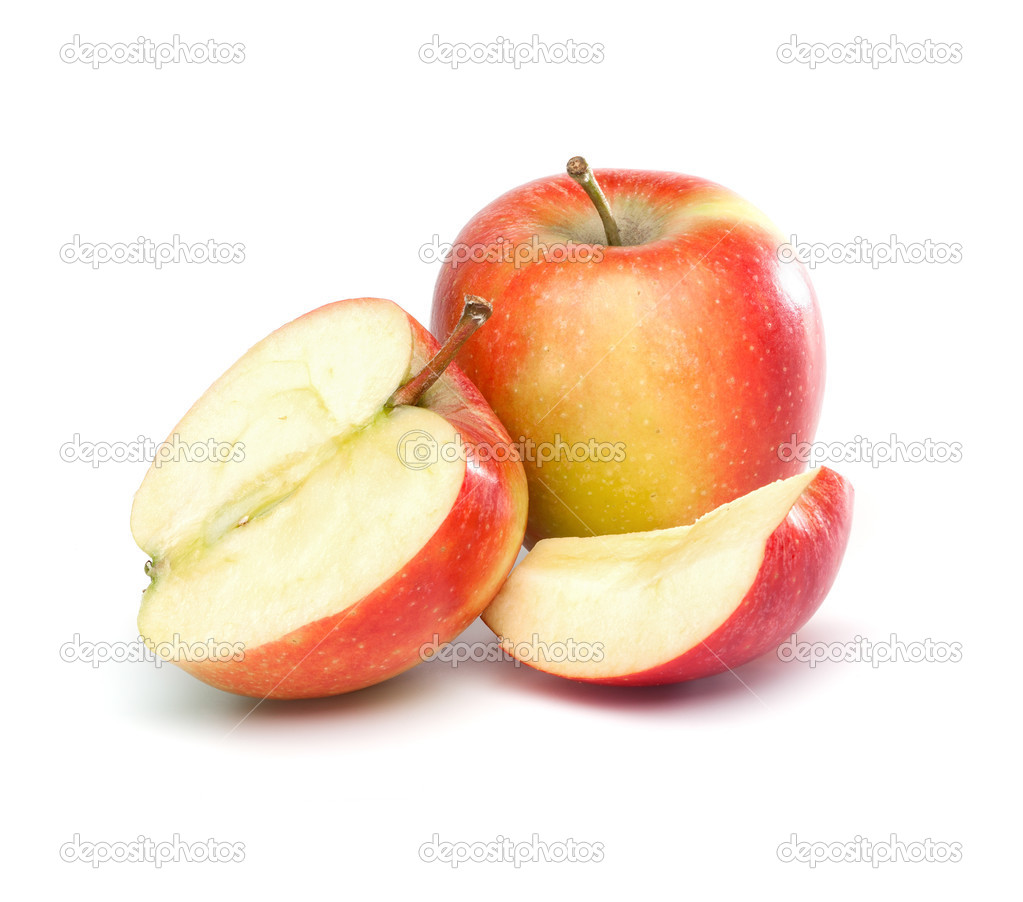 Manzana cortada a la mitad y un cuarto — Foto de Stock #23482917
