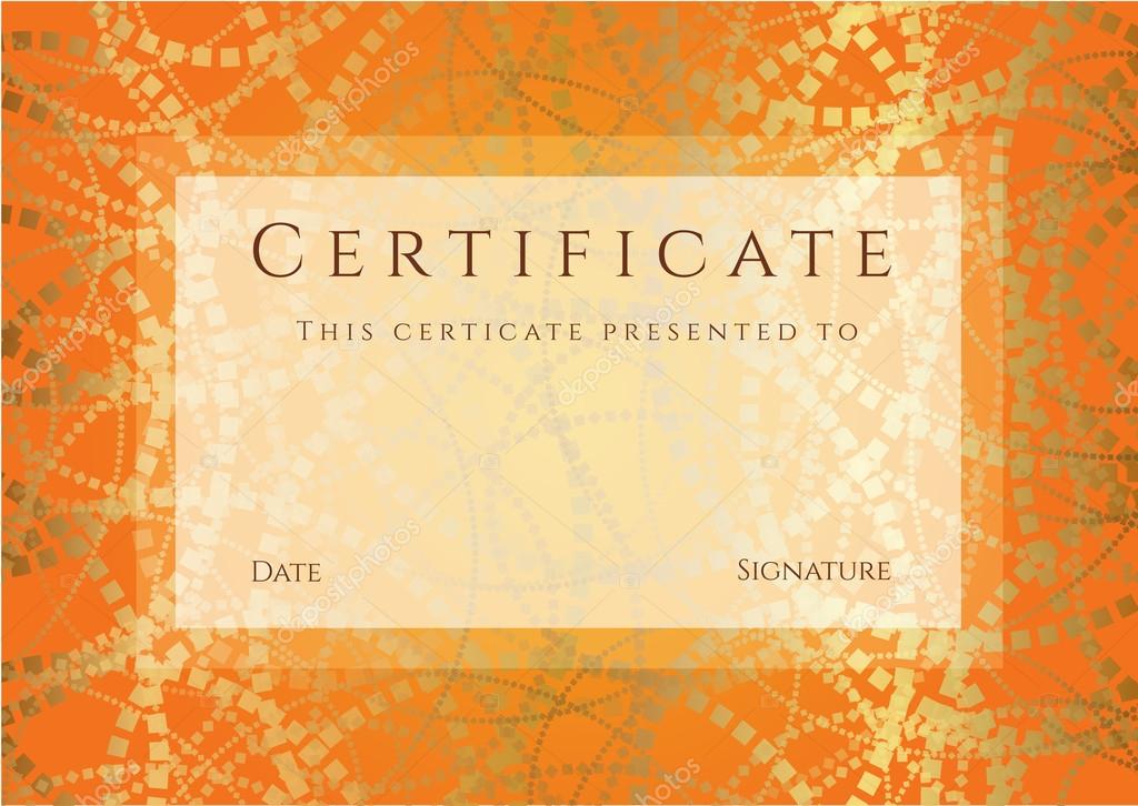 orange certificate templates free printable honor roll certificates