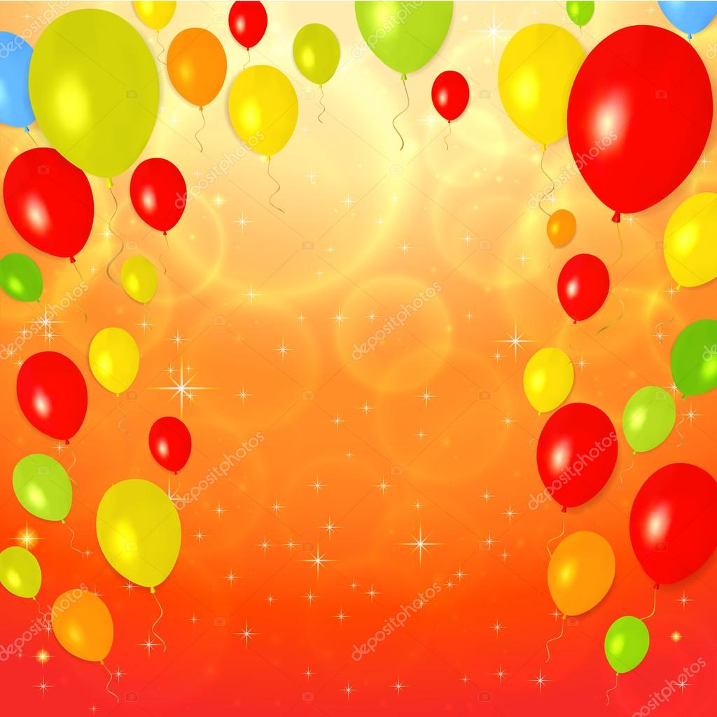 Bright Greeting Card (invitation) template with colorful balloons ... Bright Greeting Card (invitation) template with colorful balloons ...
