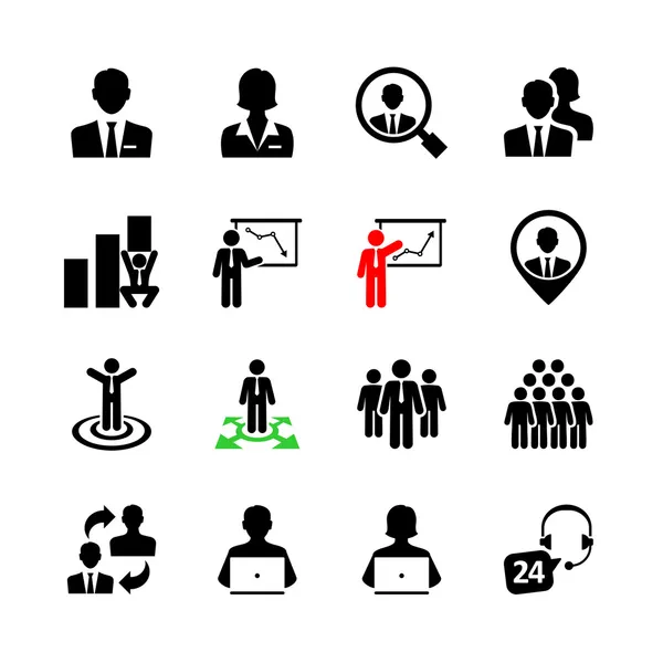 Business people, human resources and management icon set