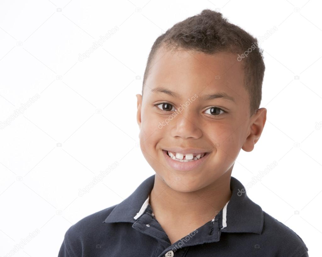 Real. Mixed race smiling sittle boy — Stock Photo ...