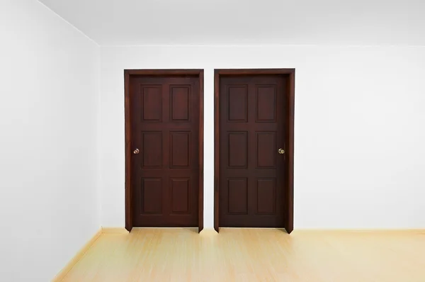 Decision time concept: Room with two doors, each one is a diffe