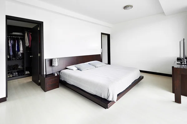 Interior design series: Modern Bedroom with big empty white wall