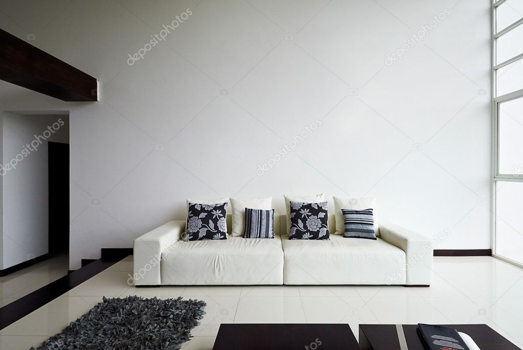 Interior design serie: moderne wohnzimmer mit groÃen leer weià ...