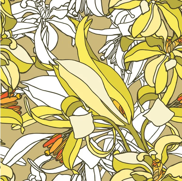 Elegance Seamless pattern with flowers tulips