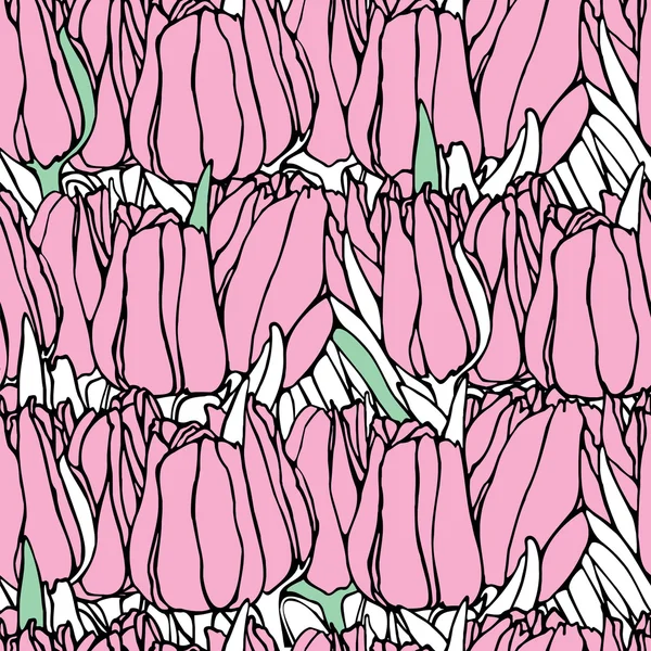 Elegance Seamless pattern with flowers tulips