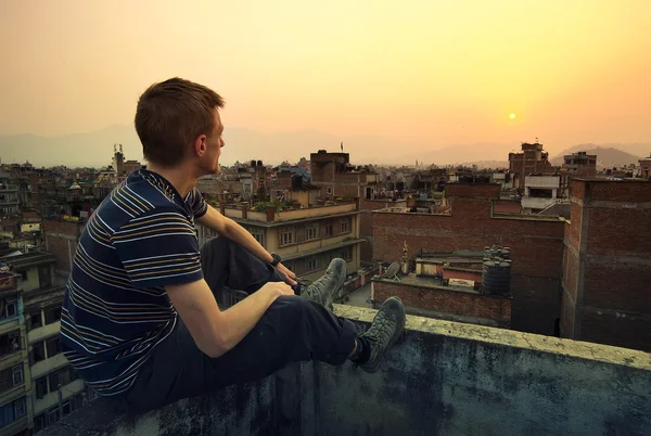 Man on roof