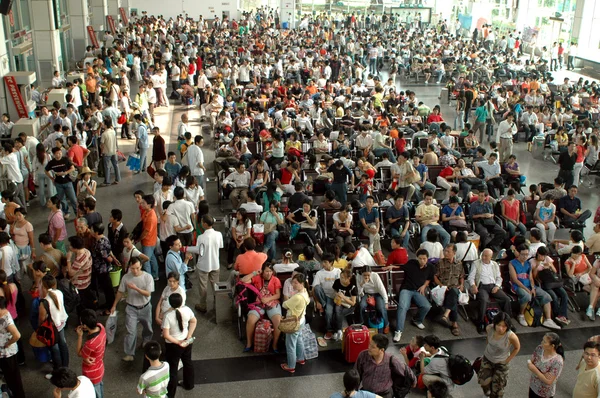 Chinese bus station - crowd of