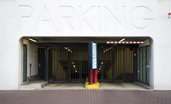 Entrance of a city parking
