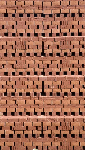Stacked bricks at a brick factory