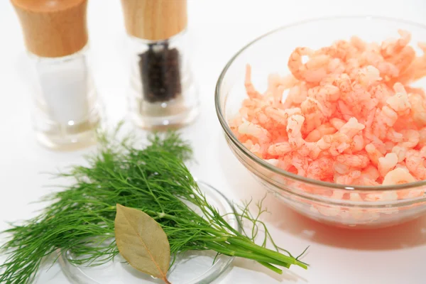 Light salad with shrimp