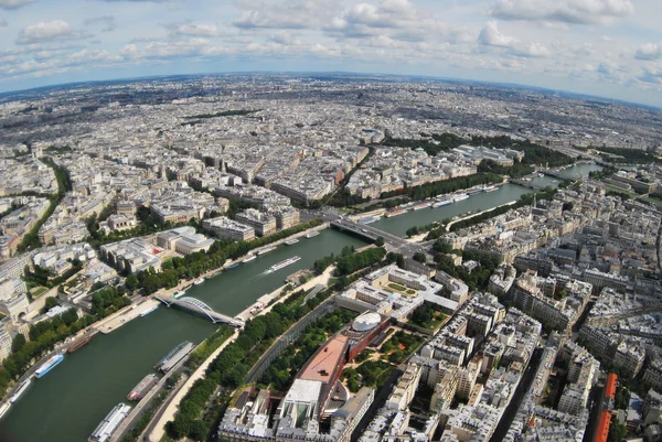 View of the areas of Paris with Eiffel Tower