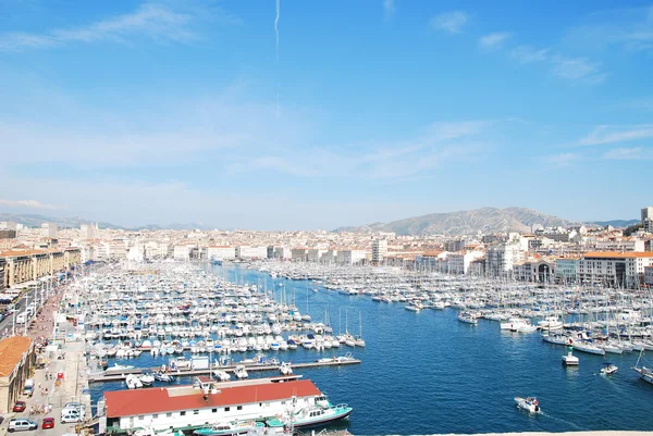 View of the old port and the coast during a walk in Marseille traveling to France