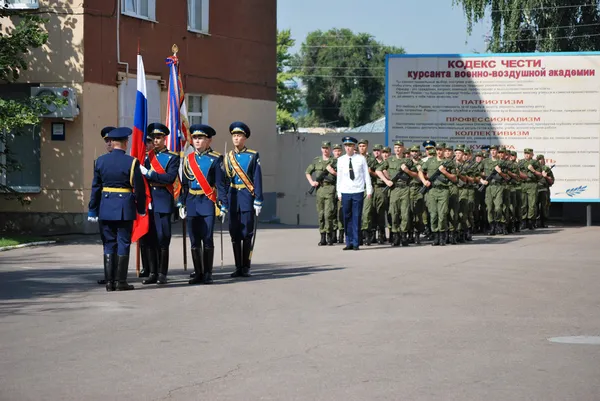 Construction and march in the parade in honor of the inauguration of the new call to the Russian Air Force Academy