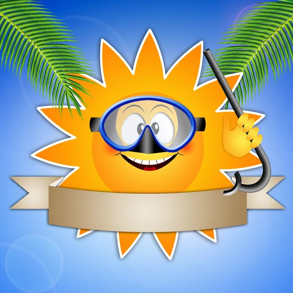 Sun with diving mask