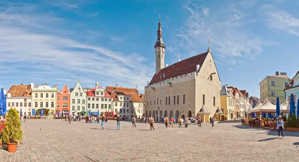 Tallinn Town Hall and Town Hall Square in Tallinn, Estonia.