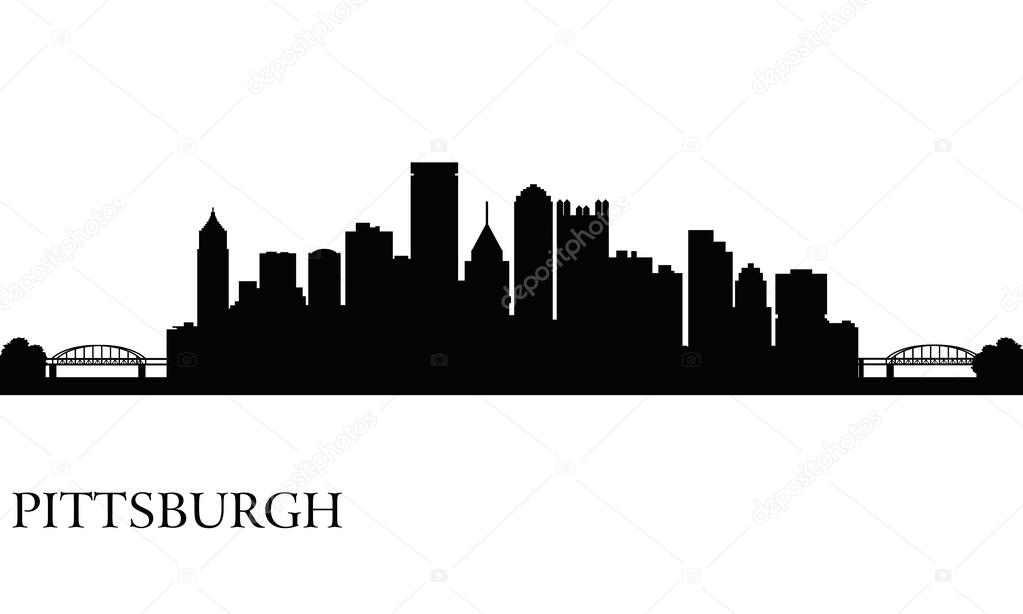 Pittsburgh city skyline silhouette background — Stock Vector © ray_of