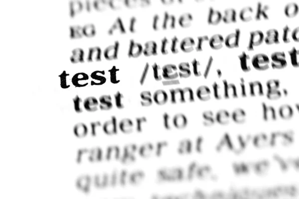 Test word dictionary