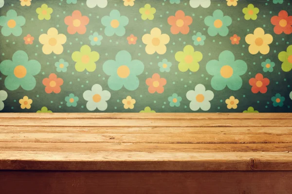 Empty wooden deck table