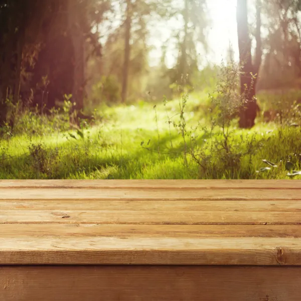 Empty wooden deck table — Stock Photo #42170827