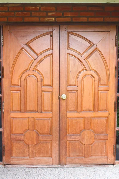 Wood door in home