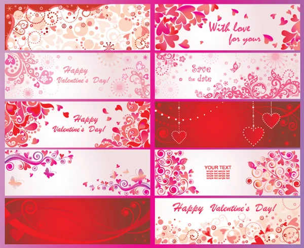 Set of valentines day banners