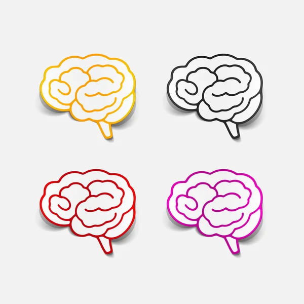 Brain sticker, realistic design element