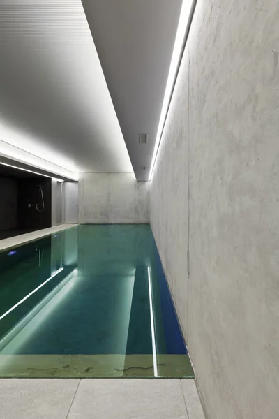 Modern house with swimming pool, interior