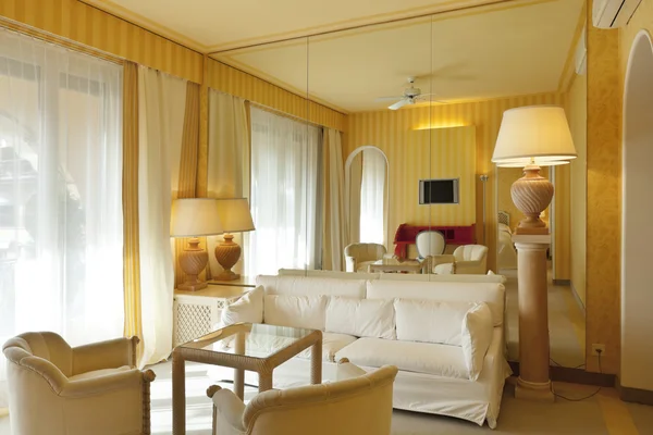 Interior luxury apartment, comfortable classic living room