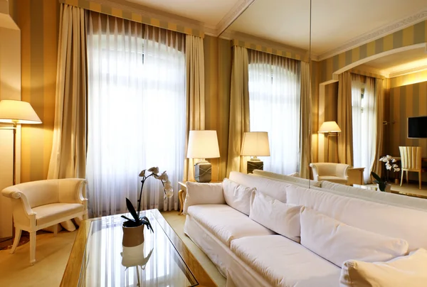 Interior luxury apartment, comfortable classic living room