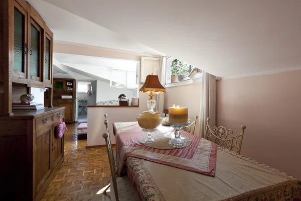 Interior apartment, small loft furnished
