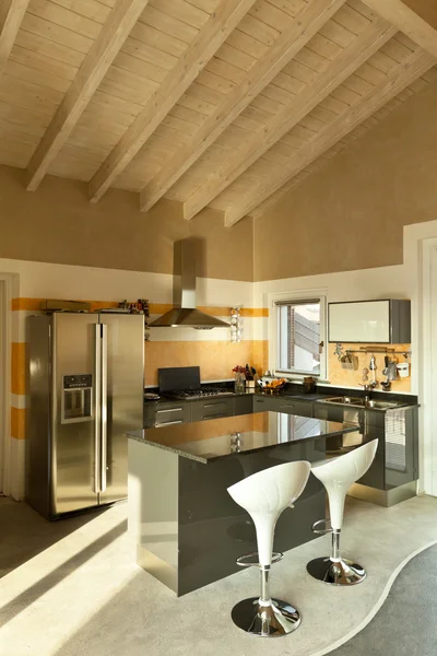 Kitchen island with two stools