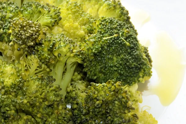 Ripe Broccoli Cabbage, steamed, with olive oil