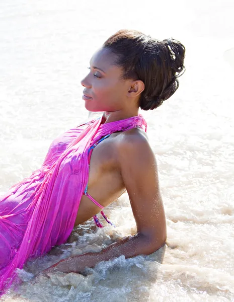 Black woman on a beach