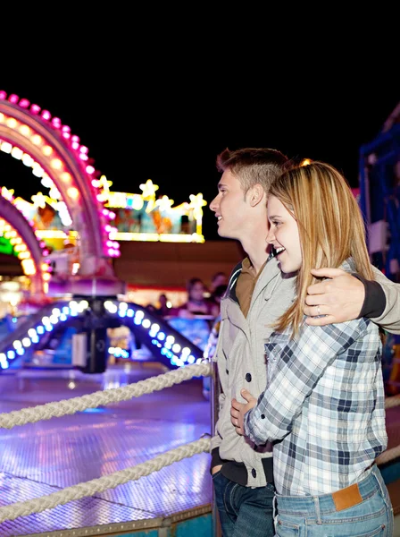 Couple visiting attractions park