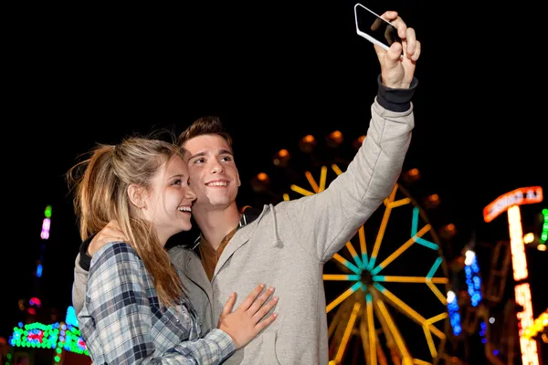 Couple using a smartphone