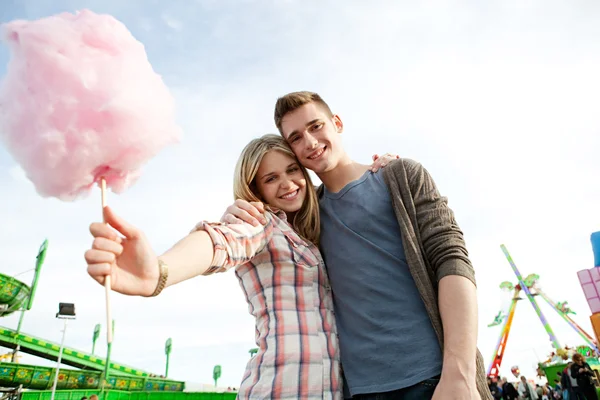 Couple  with cotton candy