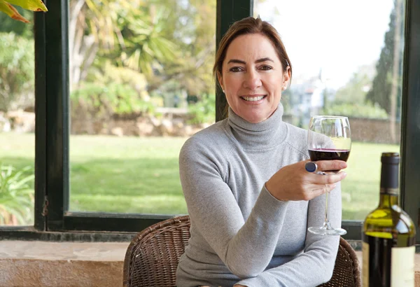 Woman  drinking wine