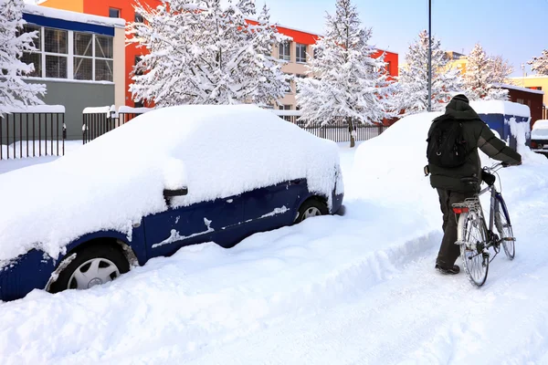 Snow-covered car