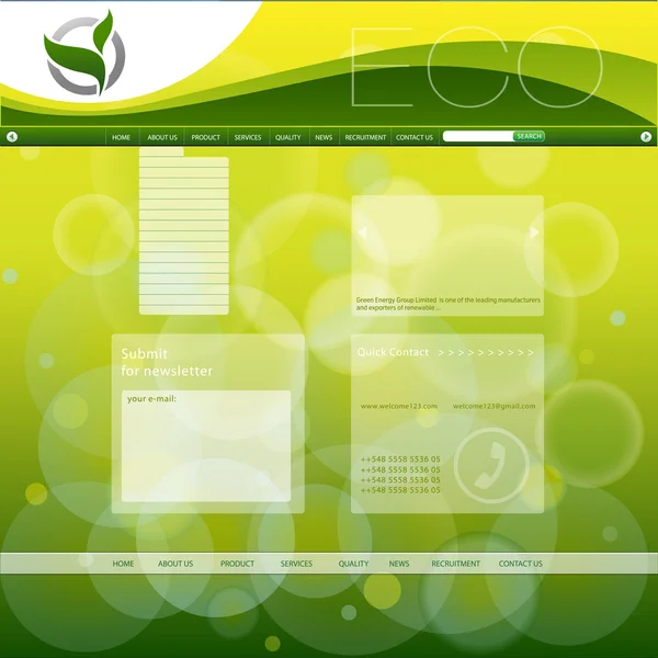 Green web design template, easy editable