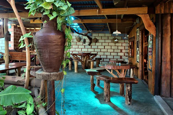 Interior of African country coffee shop