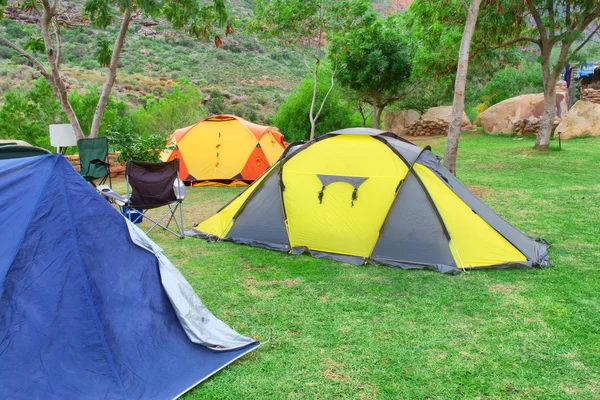 Group of tents on camping site