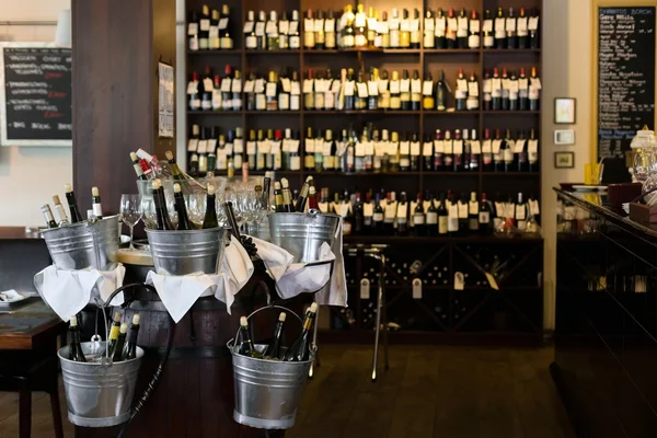 Interior of wine bar and restaurant