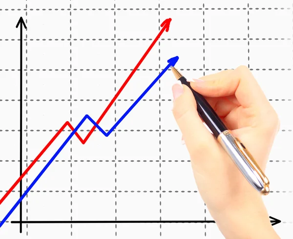 Business woman drawing an organization chart on a white board