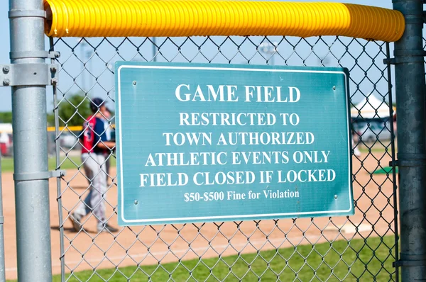 Baseball Restriction Sign