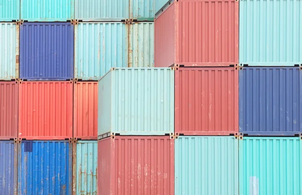 Background of freight shipping containers at the docks