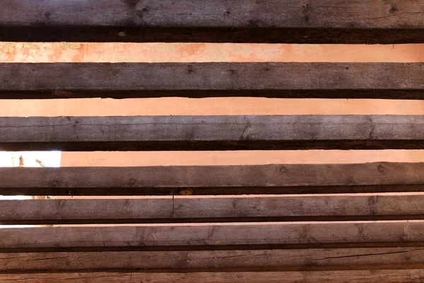 Old ceiling with wooden beams